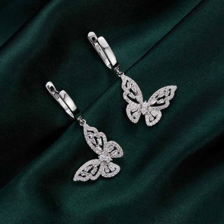 Valoré Butterfly Charm Hoop Earrings