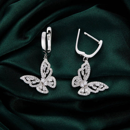 Valoré Butterfly Charm Hoop Earrings