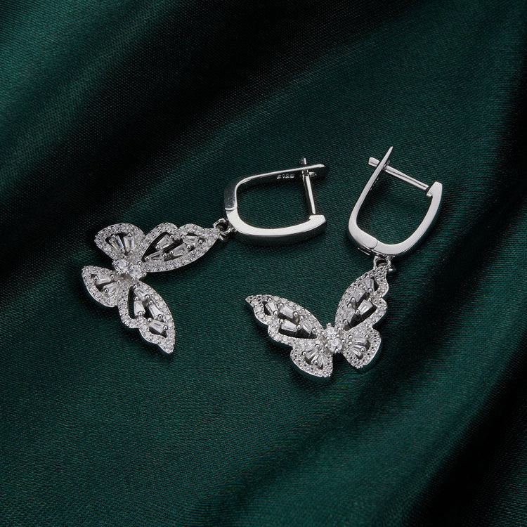 Valoré Butterfly Charm Hoop Earrings