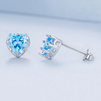 Valoré Birthstone Heart Stud Earrings