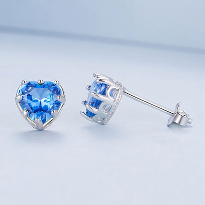 Valoré Birthstone Heart Stud Earrings