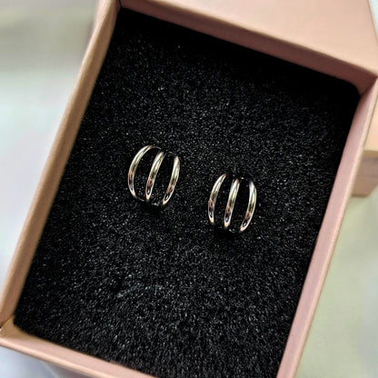 Valoré Triple Row Hoop Earrings