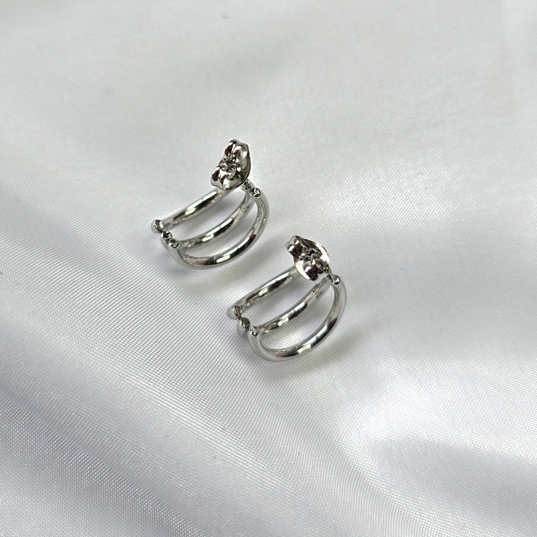 Valoré Triple Row Hoop Earrings