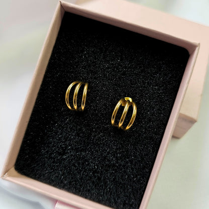 Valoré Triple Row Hoop Earrings