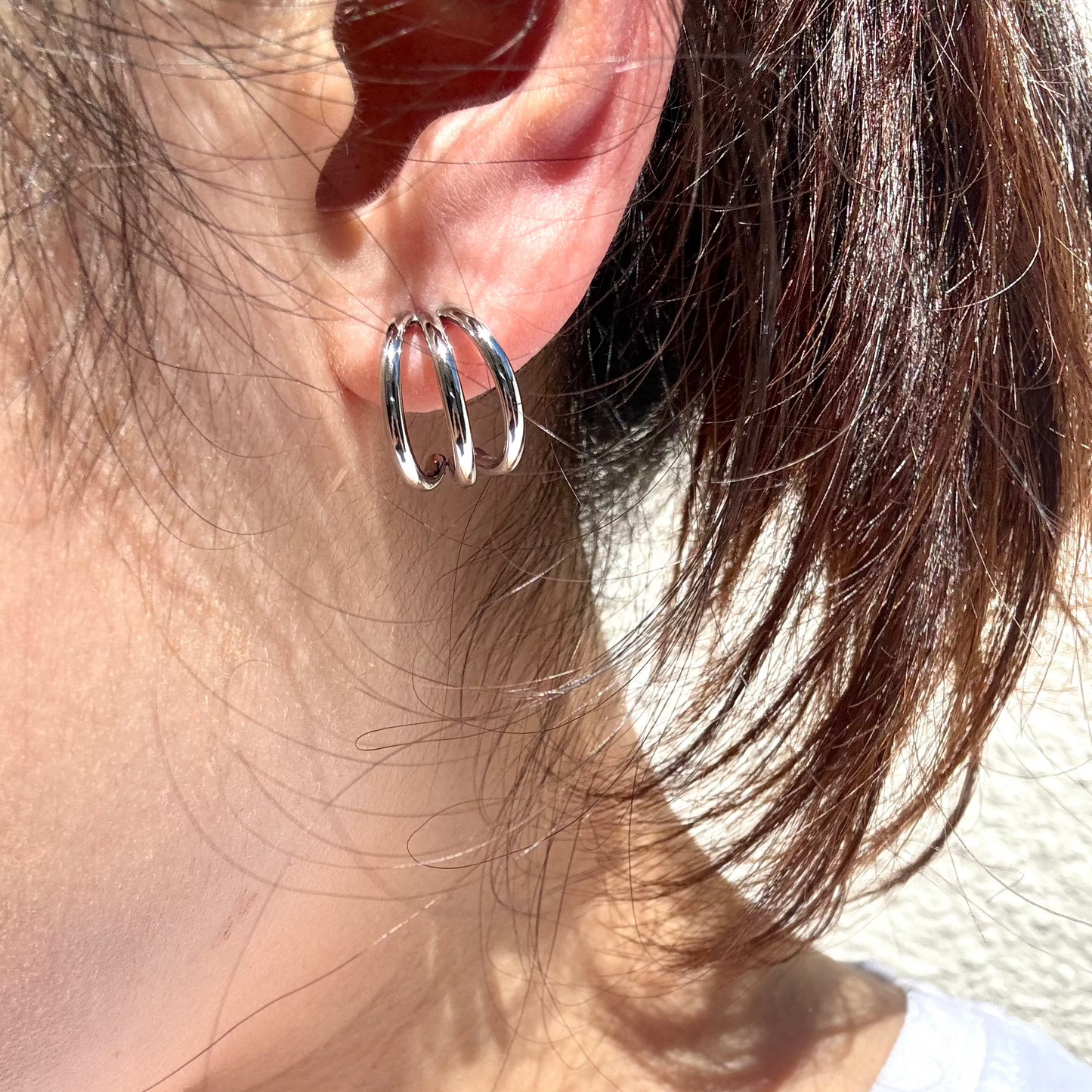 Valoré Triple Row Hoop Earrings