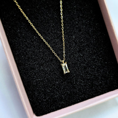 Valoré Rectangular Zircon Pendant Necklace