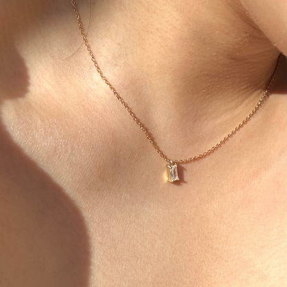 Valoré Rectangular Zircon Pendant Necklace