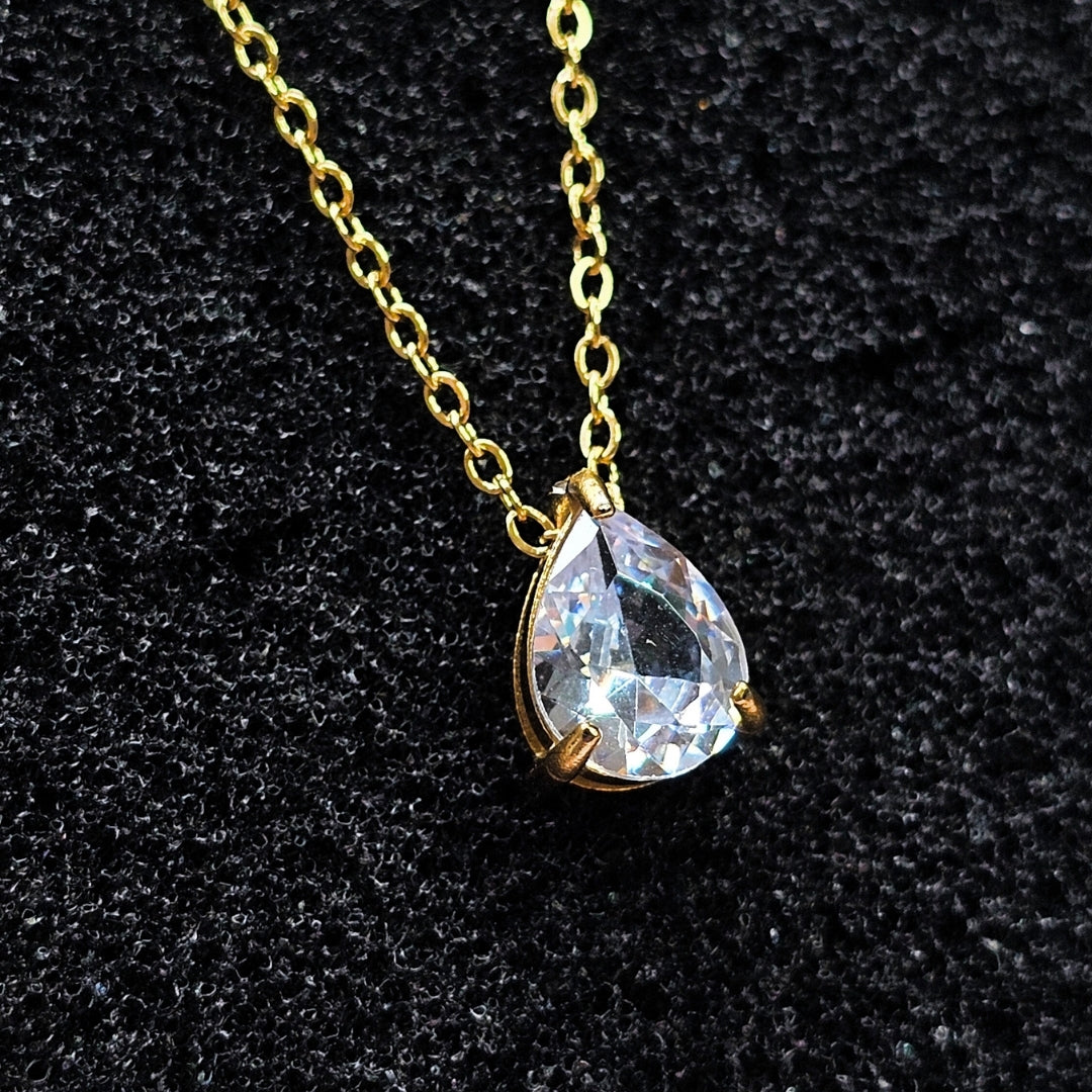 Valoré Birthstone Teardrop Zircon Pendant Necklace