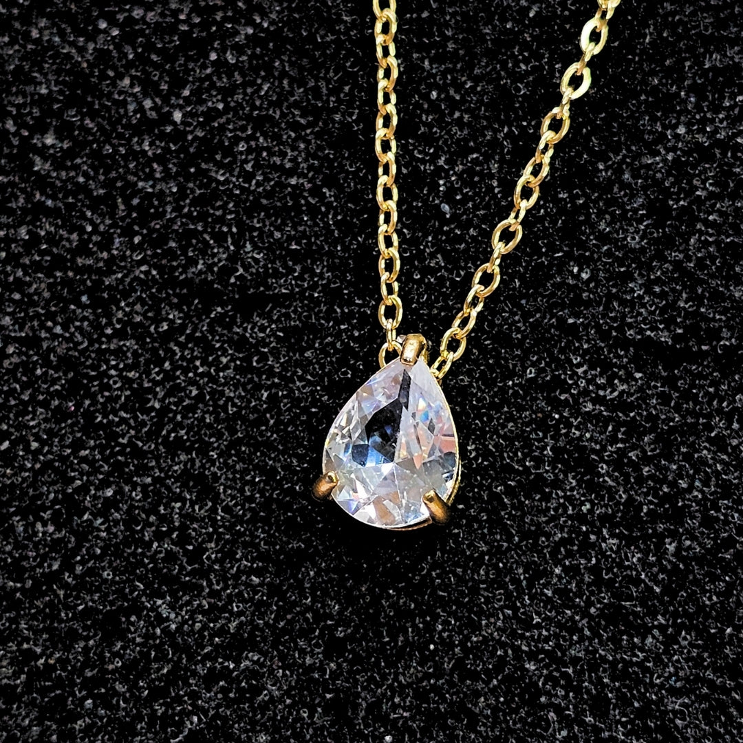 Valoré Birthstone Teardrop Zircon Pendant Necklace