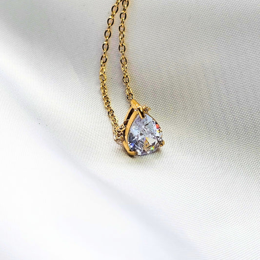 Valoré Birthstone Teardrop Zircon Pendant Necklace