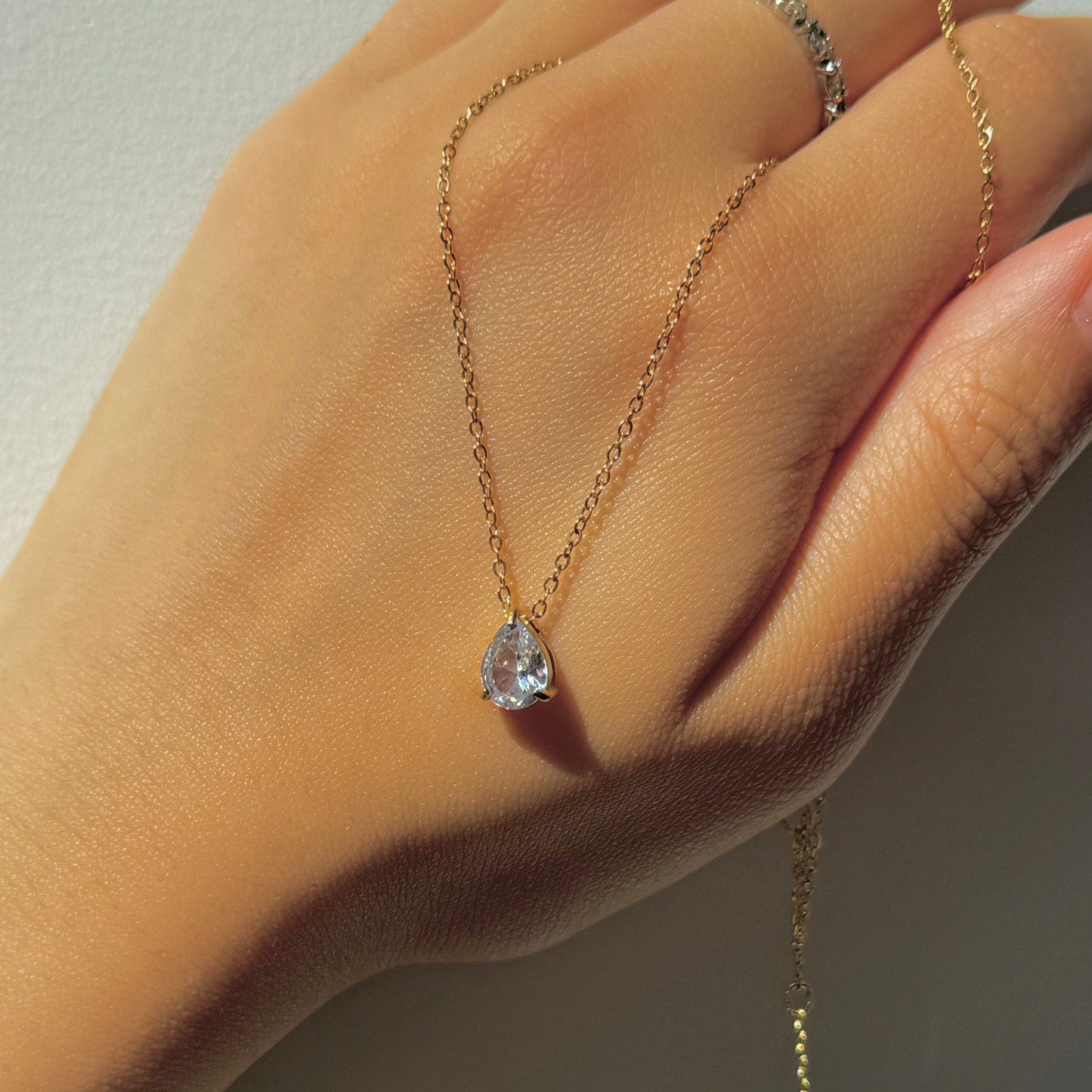 Valoré Birthstone Teardrop Zircon Pendant Necklace