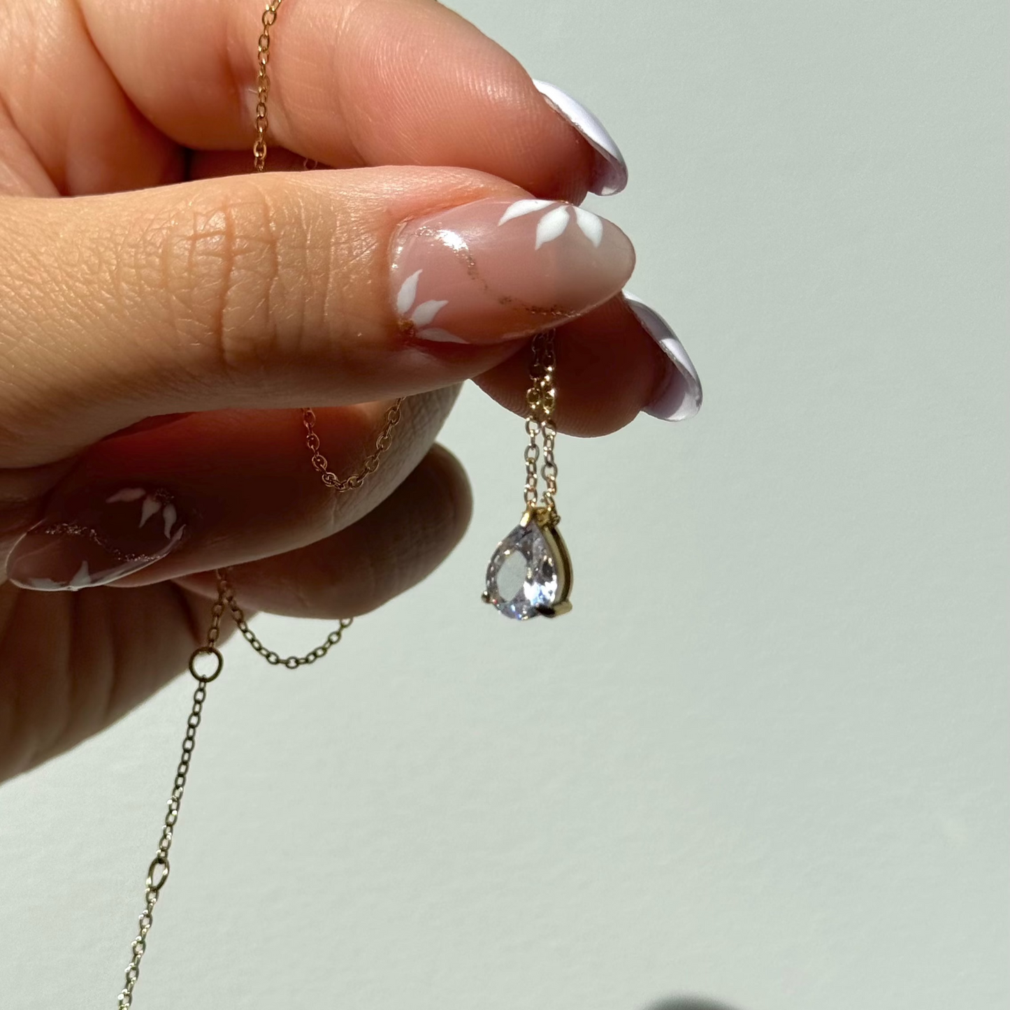 Valoré Birthstone Teardrop Zircon Pendant Necklace