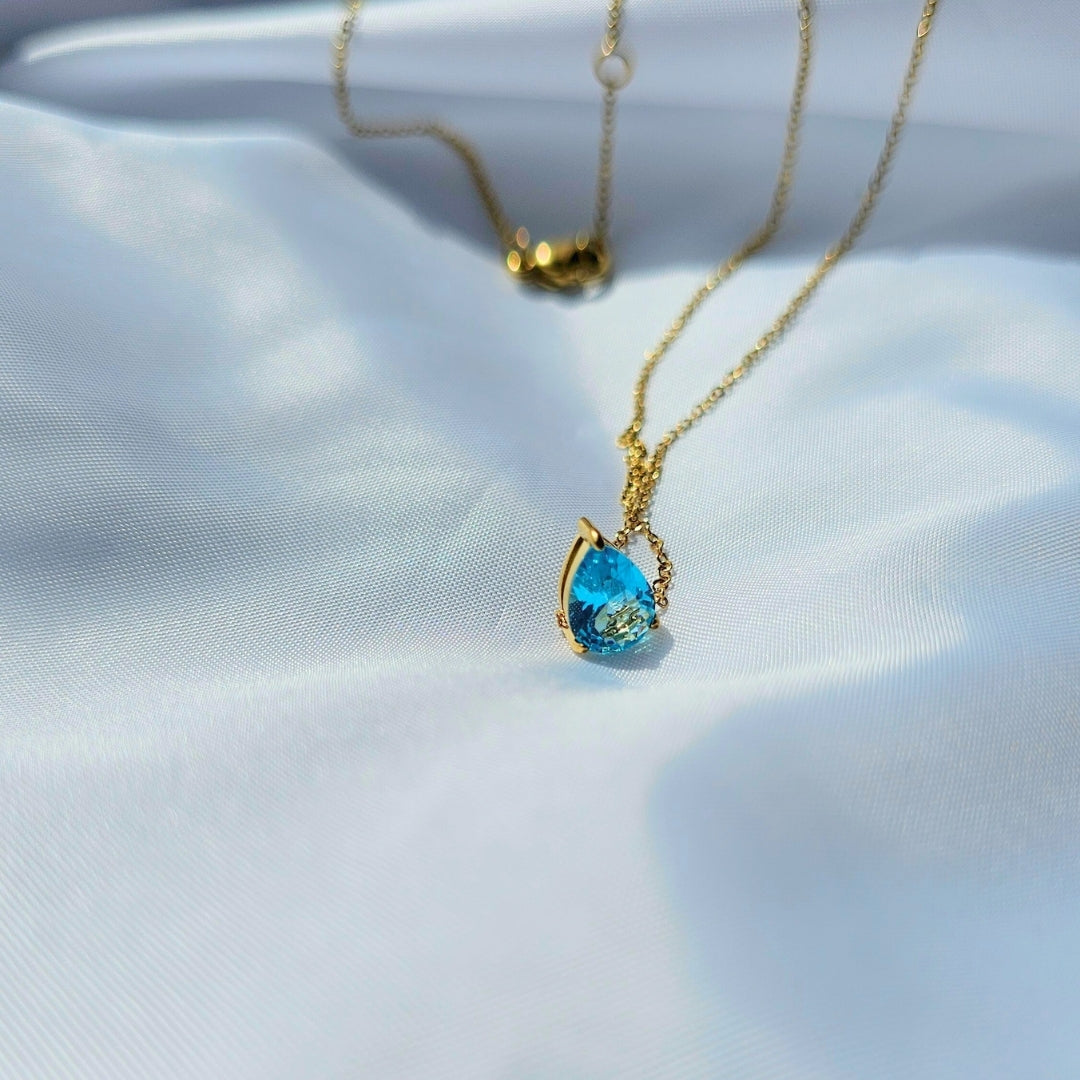 Valoré Birthstone Teardrop Zircon Pendant Necklace