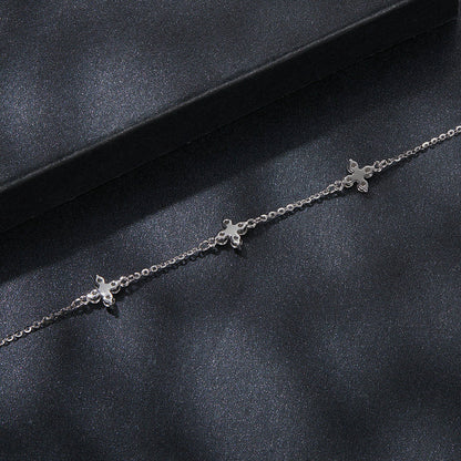 Valoré Moissanite Tri-Flower Charm Bracelet