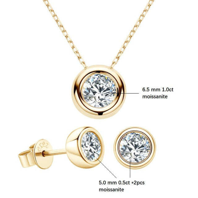 Valoré 18K Moissanite Pendant & Earrings Gift Set