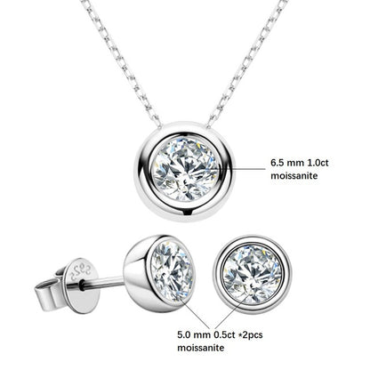 Valoré 18K Moissanite Pendant & Earrings Gift Set